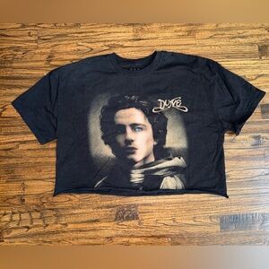 Vintage Dune Double-Sided Graphic T-Shirt Timothée Chalamet Cropped Black Size L